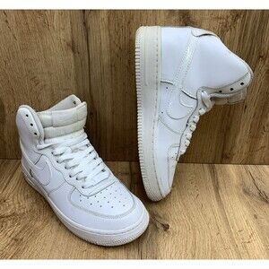 Nike Air Force 1 07 High Triple White GS Shoes 653998-100 Youth 5.5Y NO STRAPS